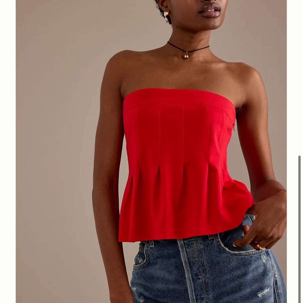 Maeve Strapless Red Top